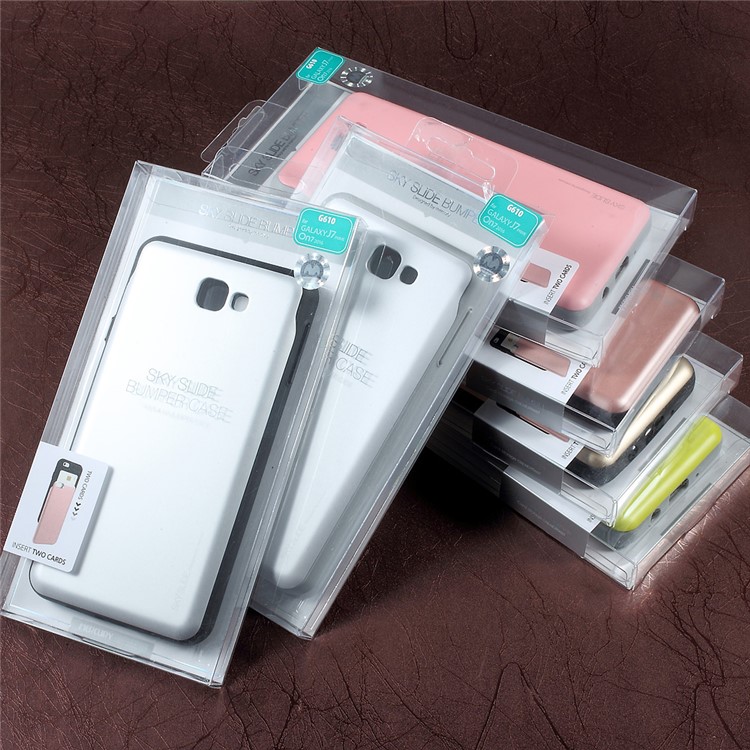 MERCURY GOOSPERY Sky Slide Card Holder PC TPU Hybrid Case for Samsung Galaxy J7 Prime/On7 2016 - Silver-9