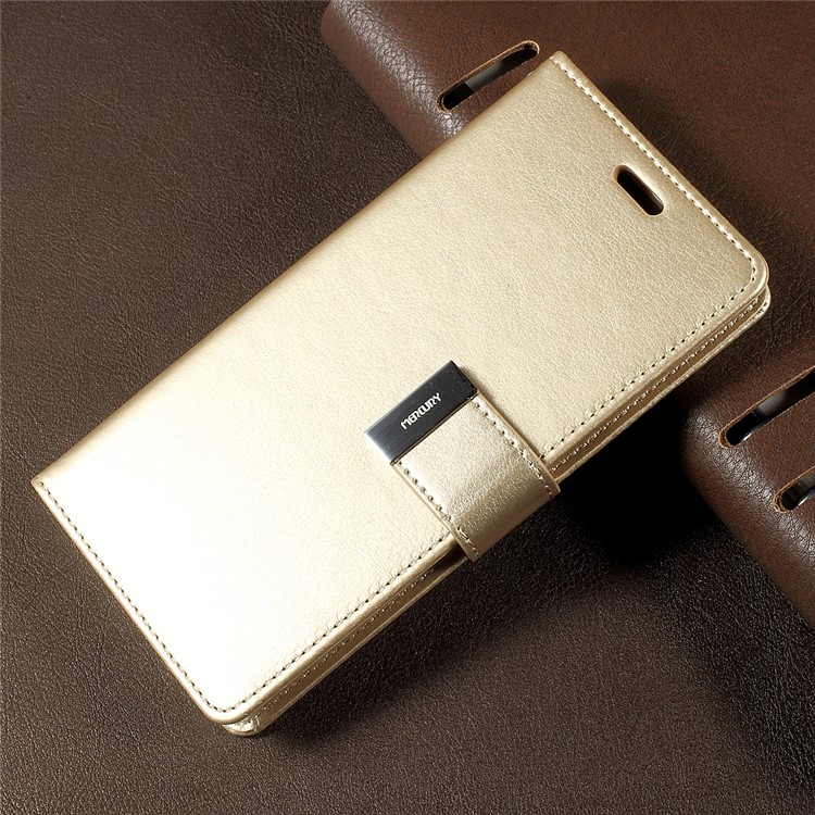 MERCURY GOOSPERY Rich Diary Leather Case Accessory for Samsung Galaxy S8 G950 - Gold-1