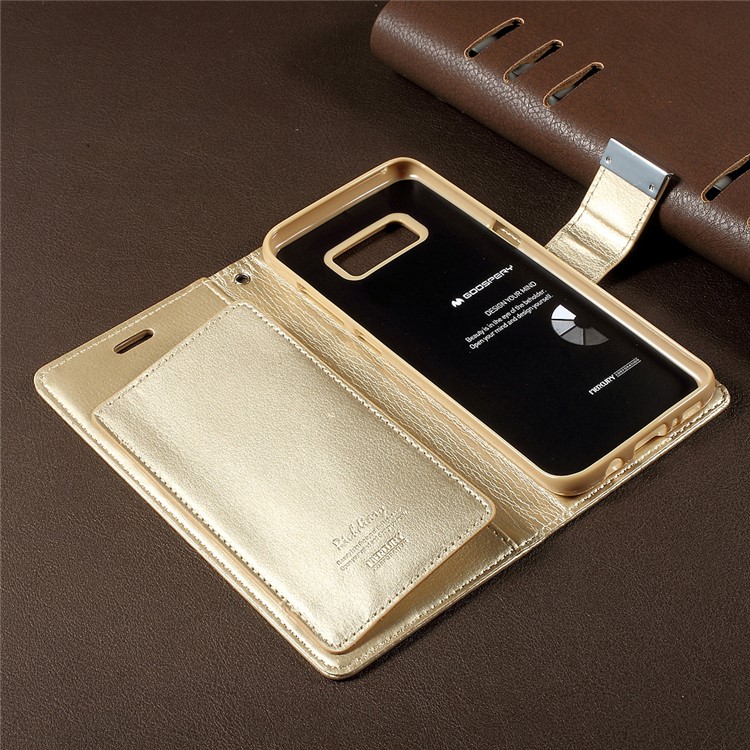 MERCURY GOOSPERY Rich Diary Leather Case Accessory for Samsung Galaxy S8 G950 - Gold-5