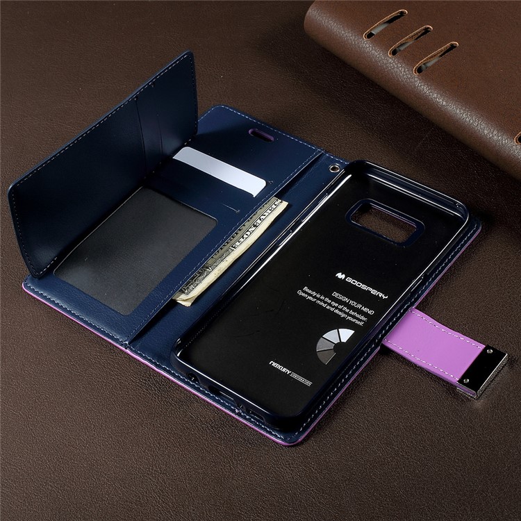 MERCURY GOOSPERY Rich Diary Leather Shell Case for Samsung Galaxy S8 G950 - Purple-4