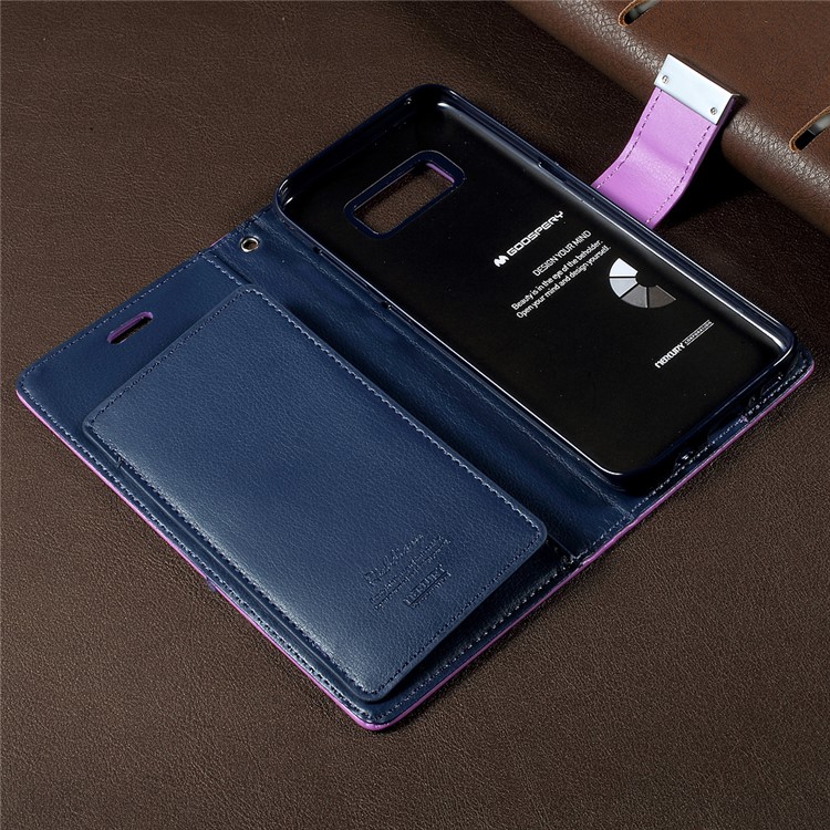 MERCURY GOOSPERY Rich Diary Leather Shell Case for Samsung Galaxy S8 G950 - Purple-5