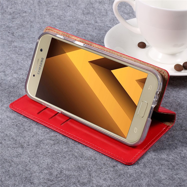MERCURY GOOSPERY Blue Moon Leather Case for Samsung Galaxy A5 (2017) SM-A520F - Red-4