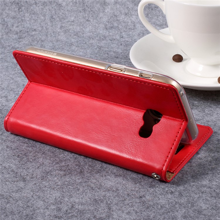 MERCURY GOOSPERY Blue Moon Leather Case for Samsung Galaxy A5 (2017) SM-A520F - Red-5