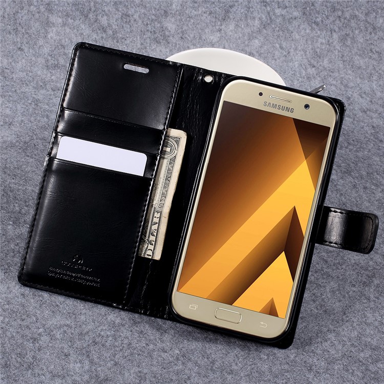 MERCURY GOOSPERY Blue Moon Leather Wallet Case for Samsung Galaxy A5 (2017) - Black-10