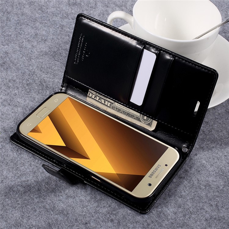 MERCURY GOOSPERY Blue Moon Leather Wallet Case for Samsung Galaxy A5 (2017) - Black-11