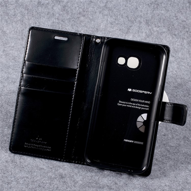MERCURY GOOSPERY Blue Moon Leather Wallet Case for Samsung Galaxy A5 (2017) - Black-12