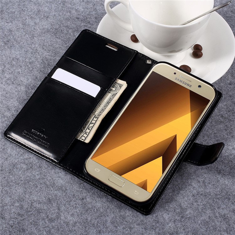 MERCURY GOOSPERY Blue Moon Leather Wallet Case for Samsung Galaxy A5 (2017) - Black-9