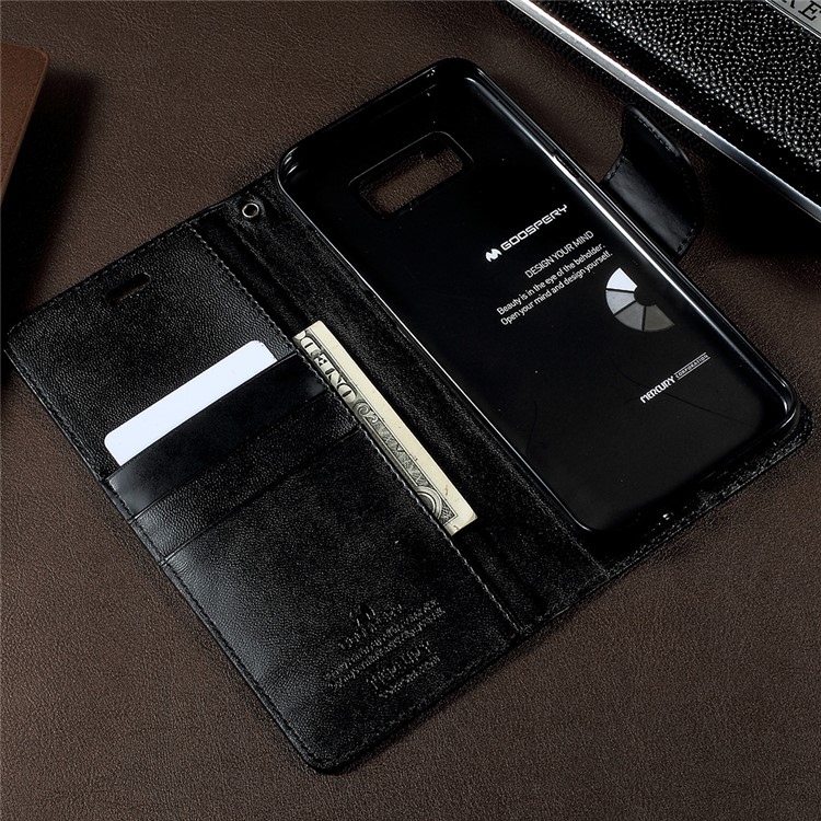 MERCURY GOOSPERY Sonata Diary Leather Phone Case for Samsung Galaxy S8 Plus G955 - Black-4