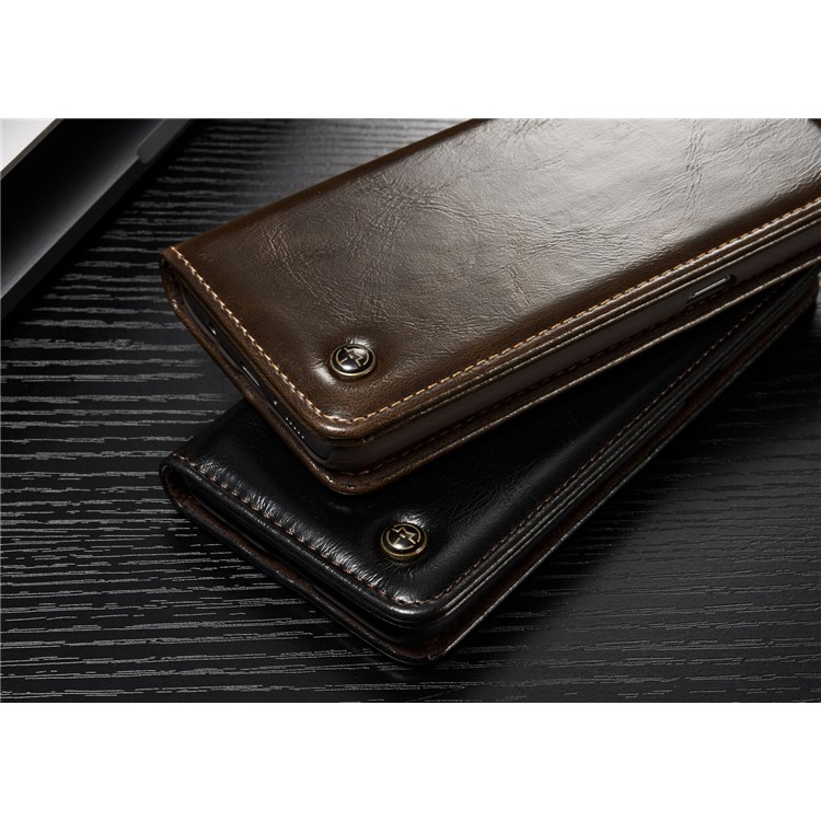 CASEME 003 Series Oil Wax Leather Magnetic Wallet Mobile Phone Case for Samsung Galaxy S8 - White-5