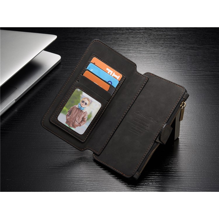 # # CASEME 14 Slots Wallet abnehmbare 2-in-1 Split Leather Phone Case für Samsung Galaxy S8 Plus G955-schwarz-10