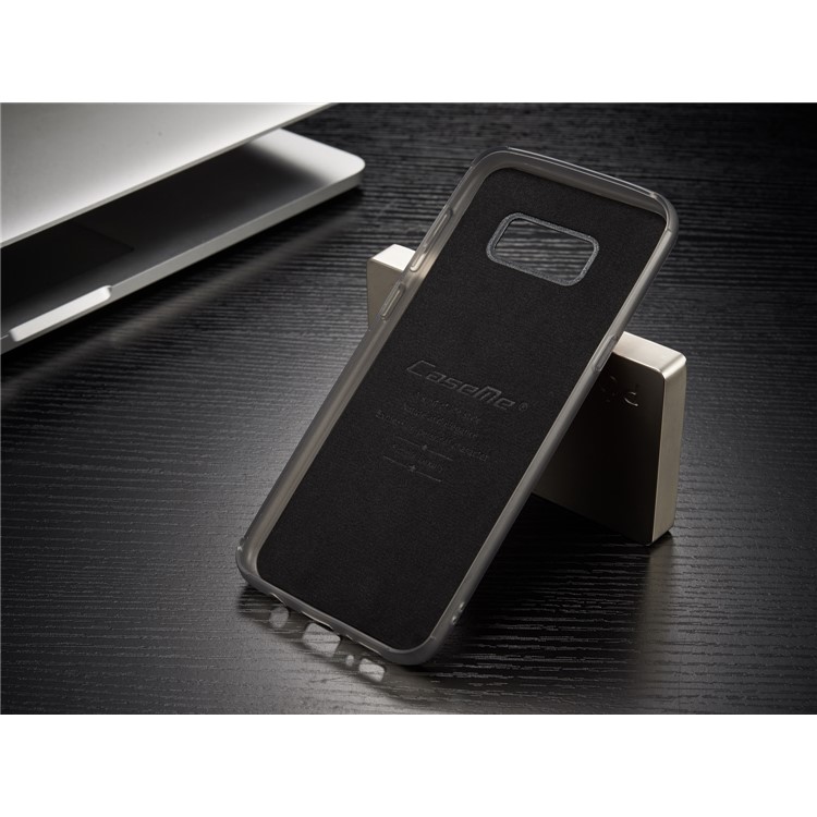 # # CASEME 14 Slots Wallet abnehmbare 2-in-1 Split Leather Phone Case für Samsung Galaxy S8 Plus G955-schwarz-19