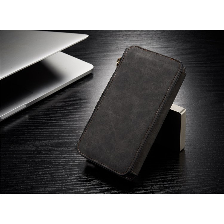 # # CASEME 14 Slots Wallet abnehmbare 2-in-1 Split Leather Phone Case für Samsung Galaxy S8 Plus G955-schwarz-7