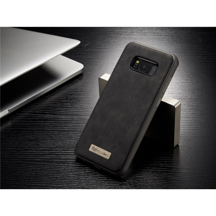 # # CASEME 14 Slots Wallet abnehmbare 2-in-1 Split Leather Phone Case für Samsung Galaxy S8 Plus G955-schwarz-8