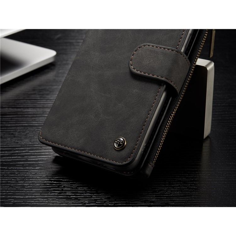 # # CASEME 14 Slots Wallet abnehmbare 2-in-1 Split Leather Phone Case für Samsung Galaxy S8 Plus G955-schwarz-9
