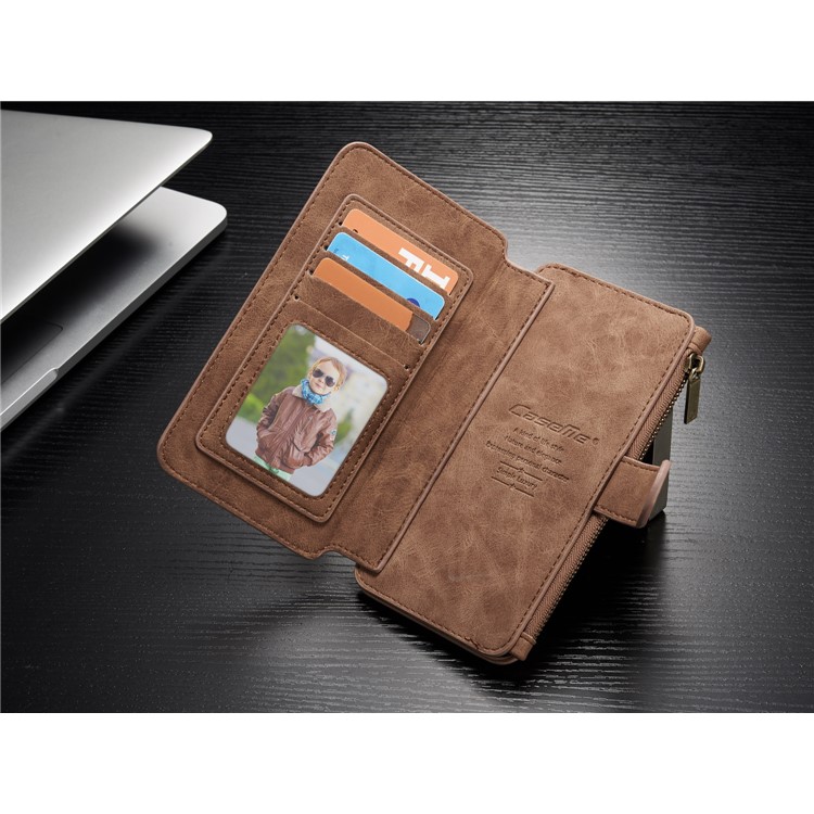 CASEME for Samsung Galaxy S8+ G955 Detachable 2-in-1 Wallet 14 Slots Split Leather Phone Cover - Brown-10