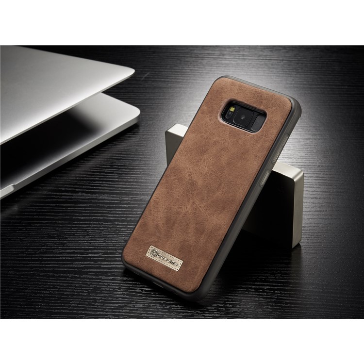 CASEME for Samsung Galaxy S8+ G955 Detachable 2-in-1 Wallet 14 Slots Split Leather Phone Cover - Brown-8