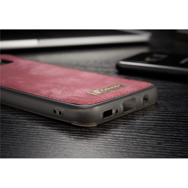 CASEME para Samsung Galaxy S8 G950 multi-slot carteira 2 em 1 Vintage Split caixa de couro móvel - vermelho-16
