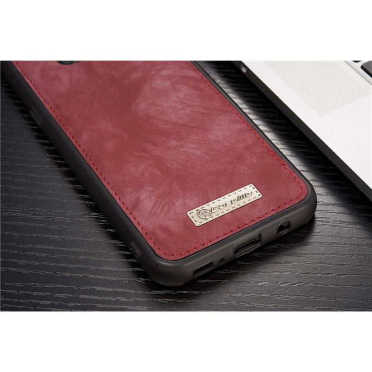 CASEME para Samsung Galaxy S8 G950 multi-slot carteira 2 em 1 Vintage Split caixa de couro móvel - vermelho-9