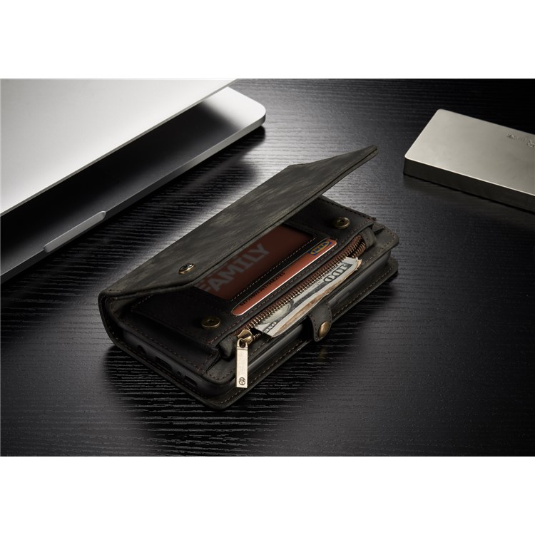 CASEME Multifunktionale Brieftasche Split Leder Handyhülle Für Samsung Galaxy S8 Plus G955 - Grau-14