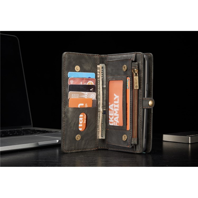 CASEME Multifunktionale Brieftasche Split Leder Handyhülle Für Samsung Galaxy S8 Plus G955 - Grau-17
