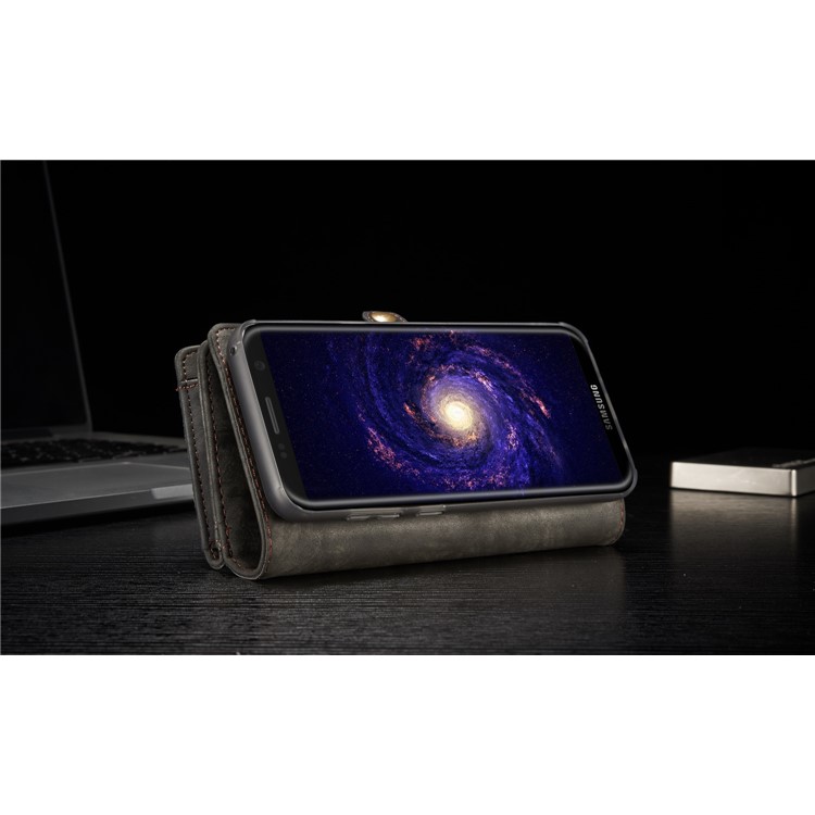 CASEME Multifunktionale Brieftasche Split Leder Handyhülle Für Samsung Galaxy S8 Plus G955 - Grau-19