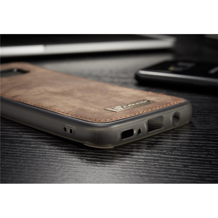 CASEME Detachable 2-in-1 Wallet Split Leather Shell for Samsung Galaxy S8+ G955 - Brown-16