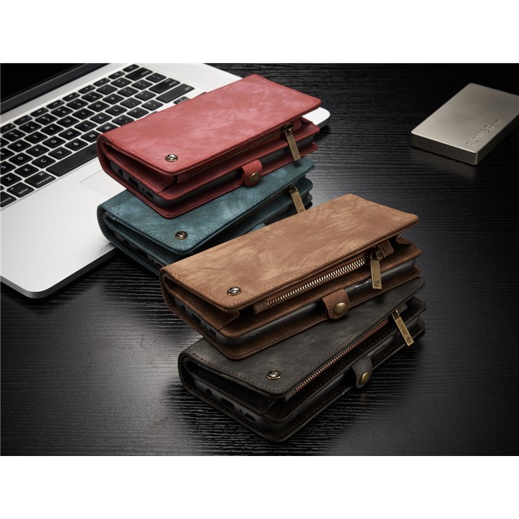 CASEME Detachable 2-in-1 Wallet Split Leather Shell for Samsung Galaxy S8+ G955 - Brown-21