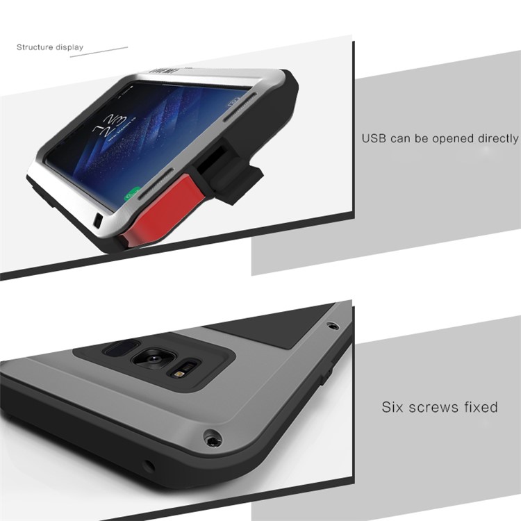 LOVE MEI Leistungsstarken Fall Für Samsung Galaxy S8 G950 Stoßfest Dropproof Staubdichte Telefonabdeckung - Schwarz-4