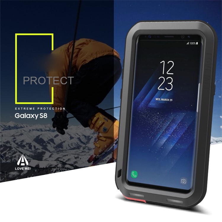 LOVE MEI Leistungsstarken Fall Für Samsung Galaxy S8 G950 Stoßfest Dropproof Staubdichte Telefonabdeckung - Schwarz-6