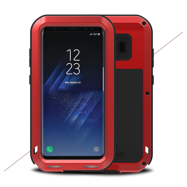 LOVE MEI Caixa De Telefone Poderosa Para Samsung Galaxy S8 G950 Choque À Prova De Choque Capa Antiderrapante À Prova De Poeira - Vermelho-1
