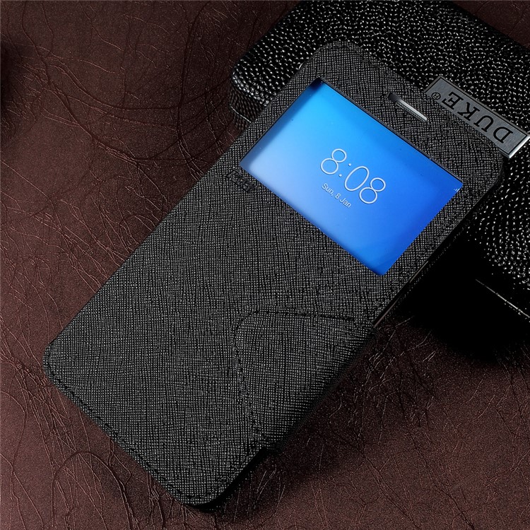 ROAR KOREA View Window Leather Stand Card Holder phone Case for Samsung Galaxy C7 Pro - Black-1