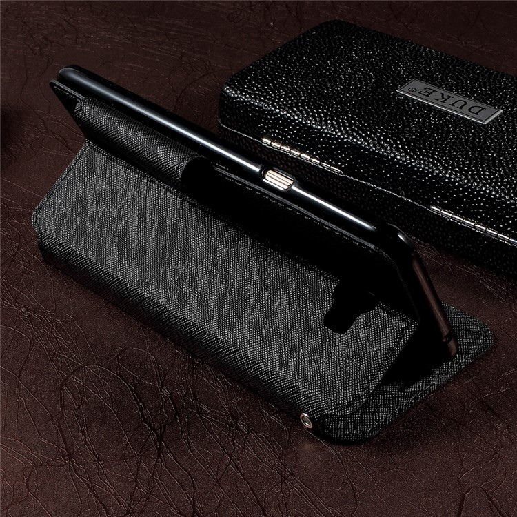 ROAR KOREA View Window Leather Stand Card Holder phone Case for Samsung Galaxy C7 Pro - Black-4