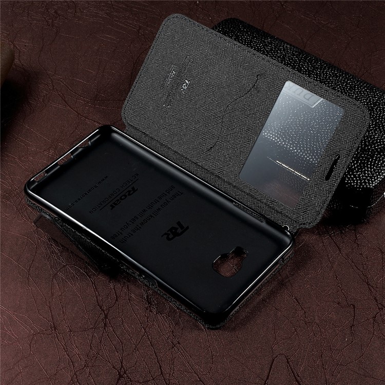 ROAR KOREA View Window Leather Stand Card Holder phone Case for Samsung Galaxy C7 Pro - Black-6