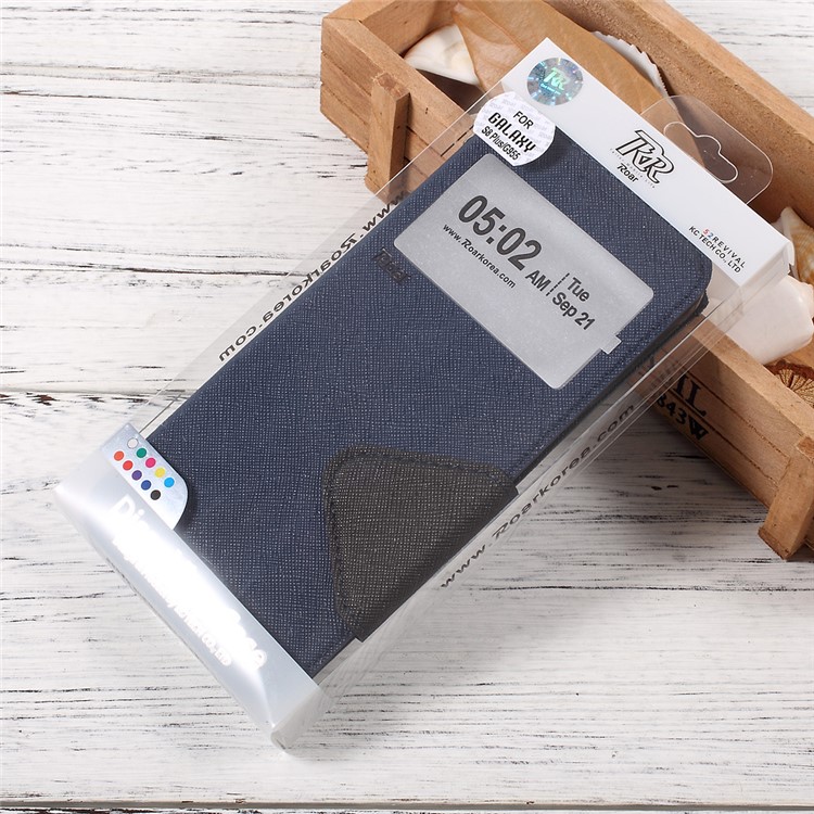 ROAR KOREA Diary View Contrast Color Leather Case for Samsung Galaxy S8+ G955 - Dark Blue-11