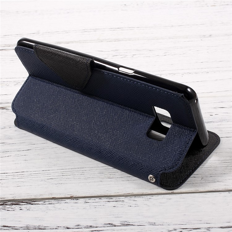 ROAR KOREA Diary View Contrast Color Leather Case for Samsung Galaxy S8+ G955 - Dark Blue-8