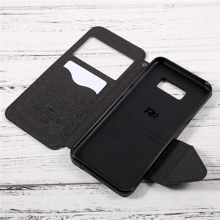 ROAR KOREA Diary View Contrast Color Leather Case for Samsung Galaxy S8+ G955 - Dark Blue-9