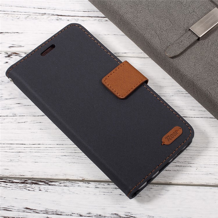 ROAR KOREA Twill Grain PU Leather Phone Case for Samsung Galaxy S7 edge SM-G935 - Black-3