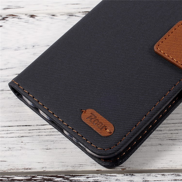 ROAR KOREA Twill Grain PU Leather Phone Case for Samsung Galaxy S7 edge SM-G935 - Black-4