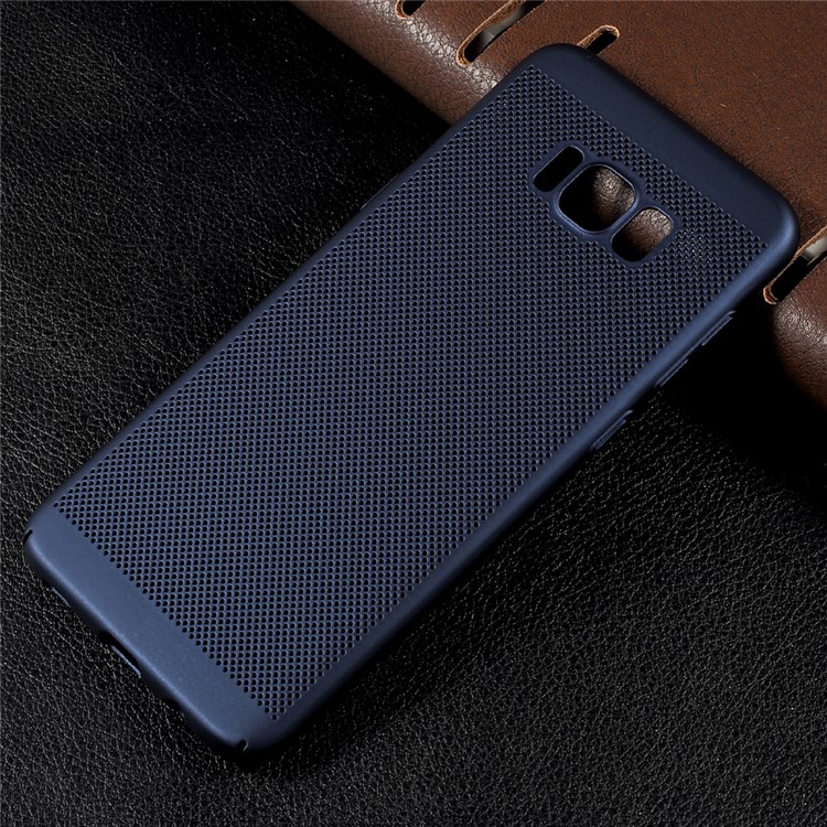 

For Samsung Galaxy S8+ SM-G955 Heat Dissipation Hollow-out Design Rubberized Plastic Casing - Dark Blue, Galaxy S8+
