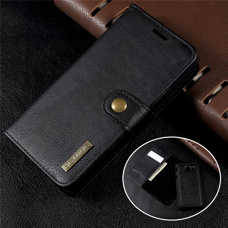 DG.MING for Samsung Galaxy J5 (2017) Detachable 2 in 1 Wallet Split Leather Phone Case - Black-1