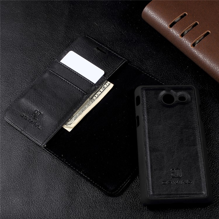 DG.MING for Samsung Galaxy J5 (2017) Detachable 2 in 1 Wallet Split Leather Phone Case - Black-6