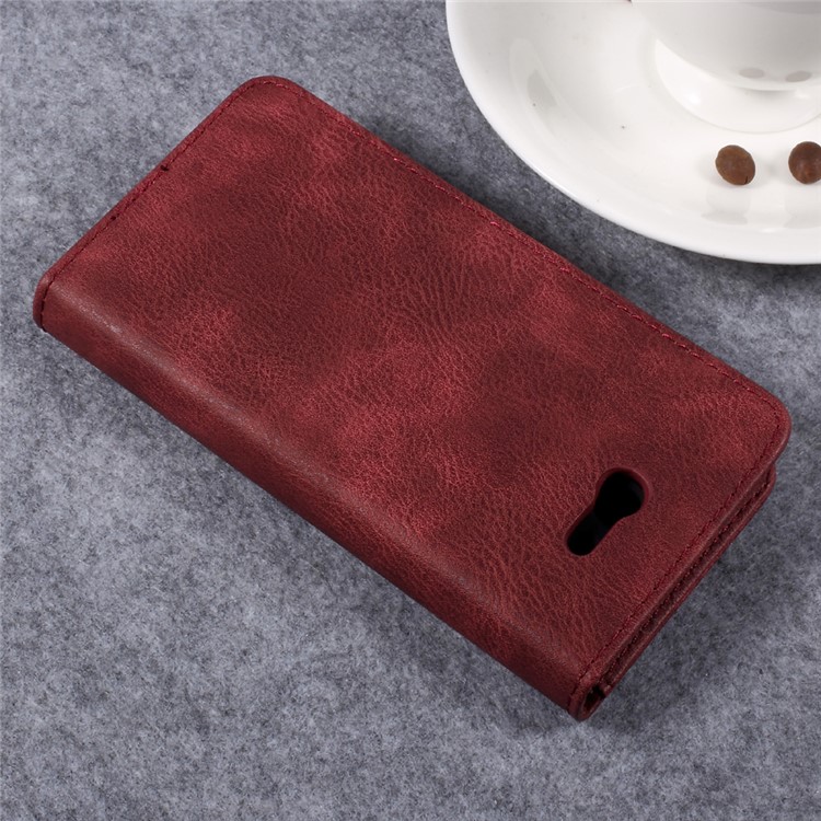 DG.MING Detachable 2 in 1 Split Leather Wallet Cover for Samsung Galaxy J7 (2017) - Red-5