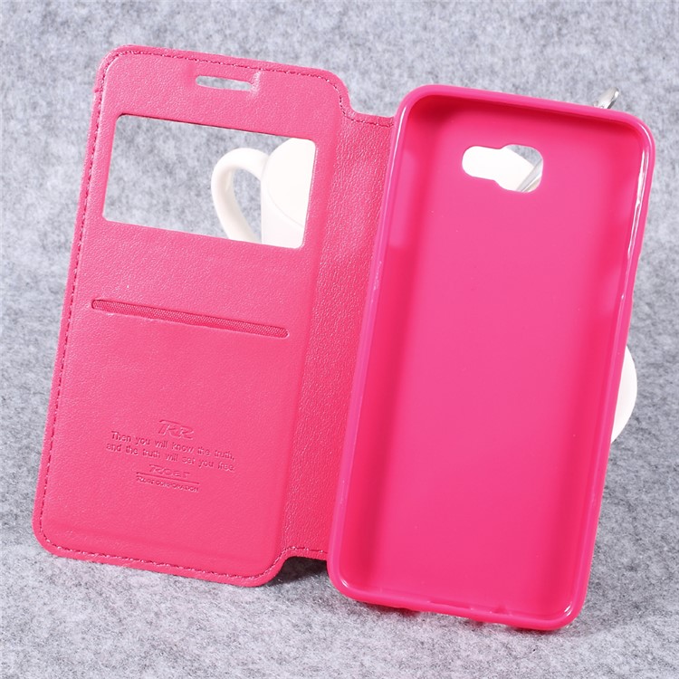 ROAR KOREA PU Leather Stand View Window Case with Slot for Samsung J5 Prime/On5 2016 - Rose-7