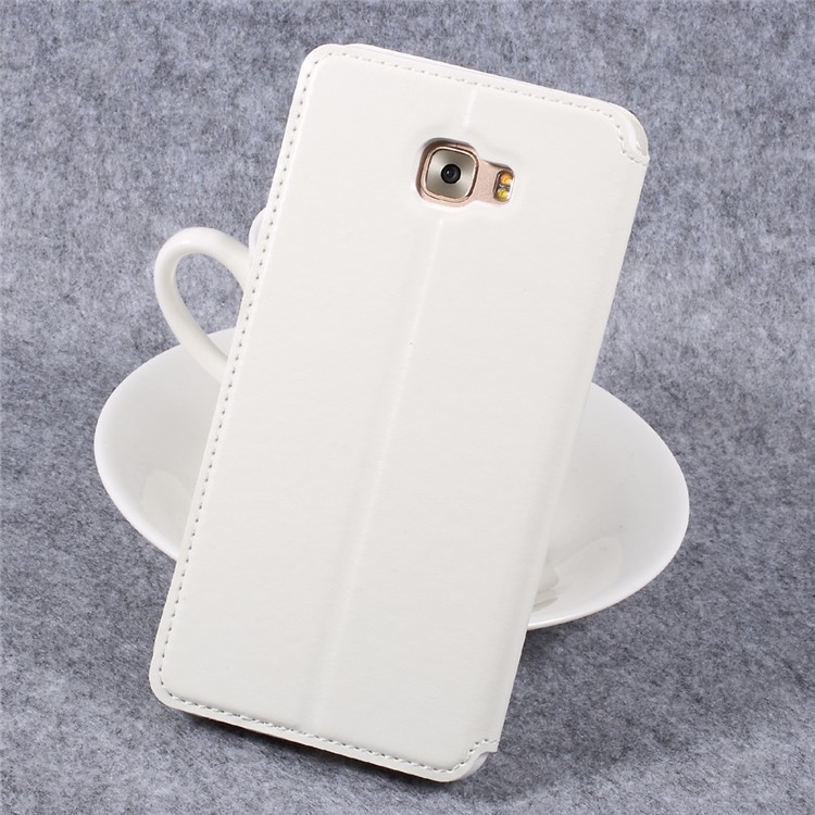 ROAR KOREA Noble Leather View Window Phone Case for Samsung Galaxy C7 Pro - White-2