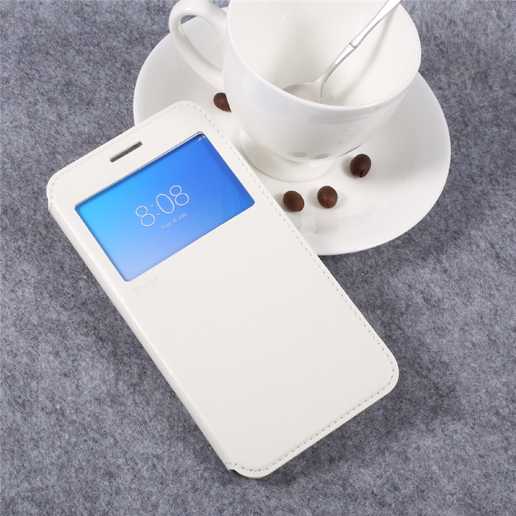 ROAR KOREA Noble Leather View Window Phone Case for Samsung Galaxy C7 Pro - White-3