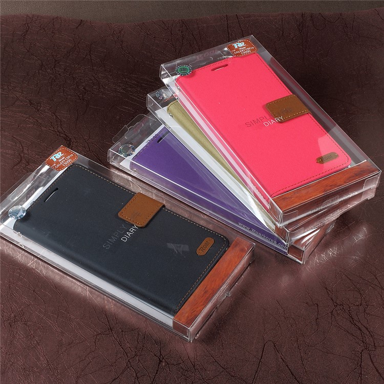 ROAR KOREA Twill Grain PU Leather Wallet Phone Case for Samsung Galaxy C9 Pro - Black-10