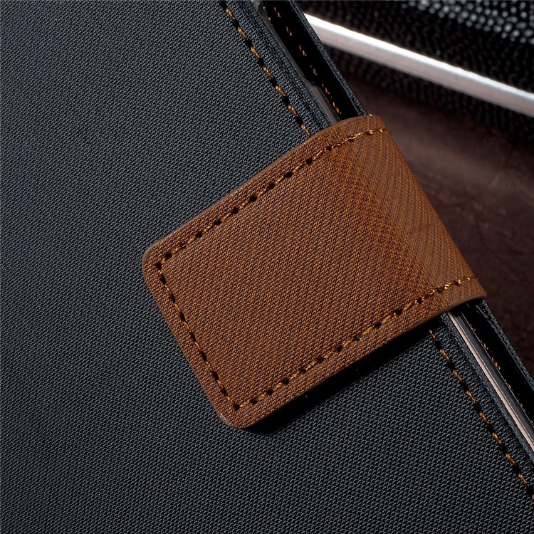 ROAR KOREA Twill Grain PU Leather Wallet Phone Case for Samsung Galaxy C9 Pro - Black-8