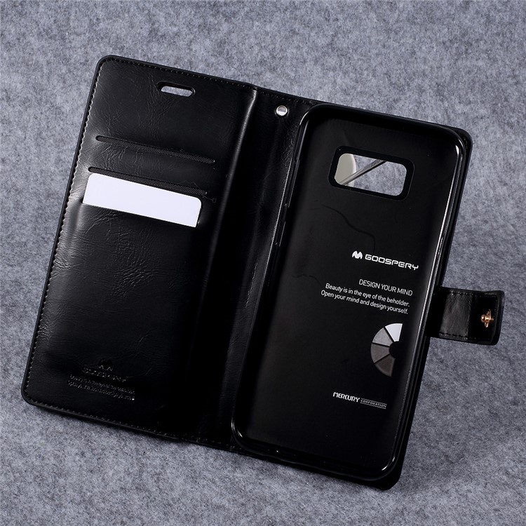 MERCURY GOOSPERY Mansoor Leather Case for Samsung Galaxy S8 - Black-4