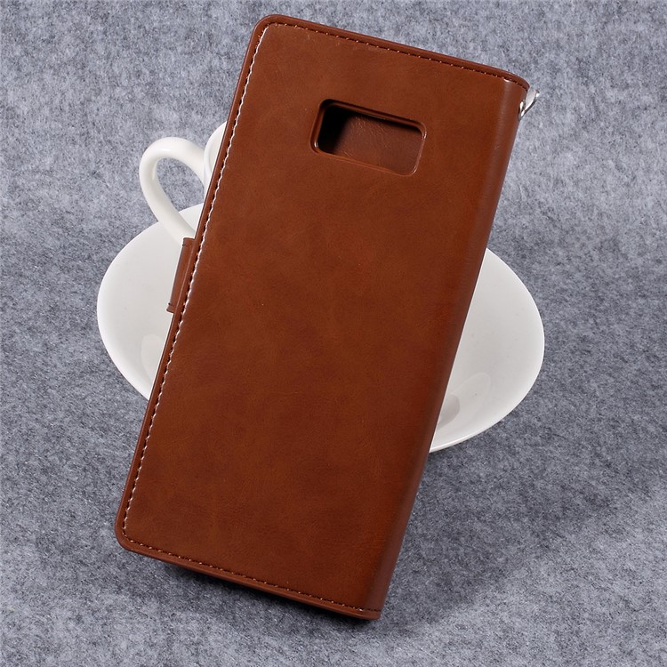 MERCURY GOOSPERY Mansoor Leather Mobile Phone Accessory for Samsung Galaxy S8 - Brown-2