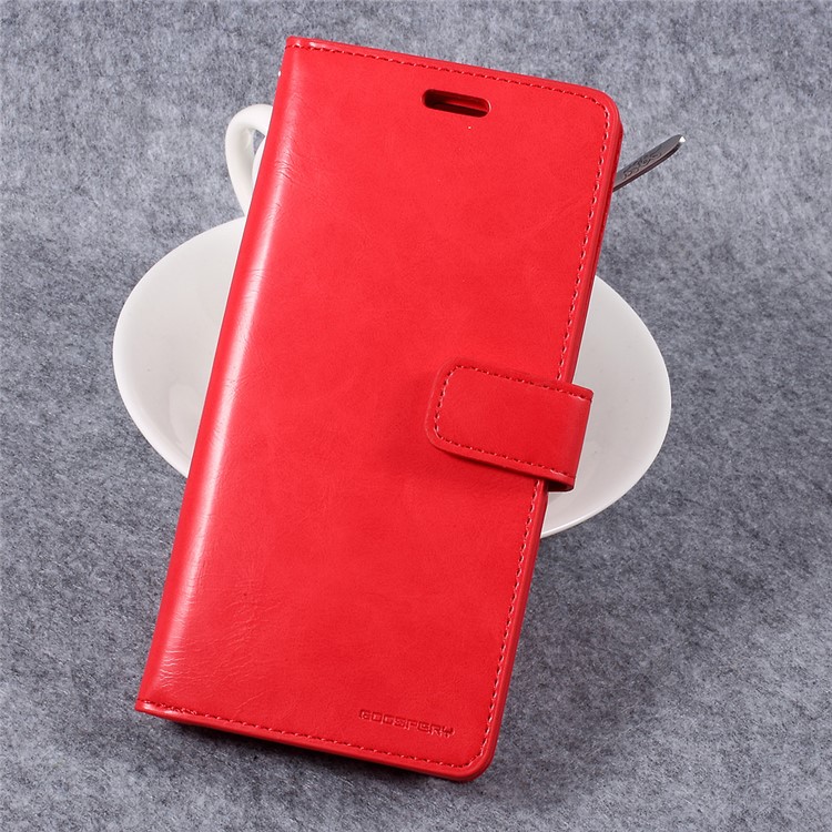 MERCURY GOOSPERY Mansoor Leather Wallet Diary Phone Shell for Samsung Galaxy S8 Plus - Red-1